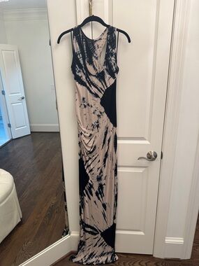 Felicity & Coco Black and Beige Tie-Dye Maxi Dress